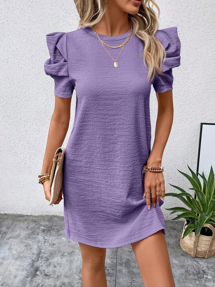 SHEIN Clasi Women's Fashionable Solid Color Puff Sleeve Dress,Pastel Dresses For Women | SHEIN