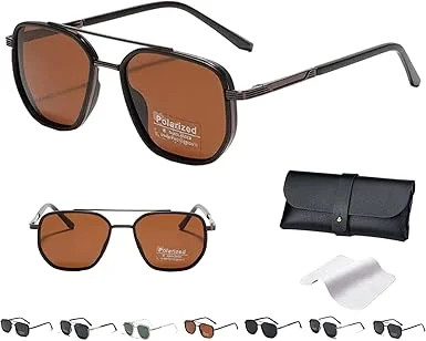 Zen Zest Sunglasses, Polarized Sunglasses for Men Women, Vintage Fashion Double Bridge Metal Uv40... | Walmart (US)