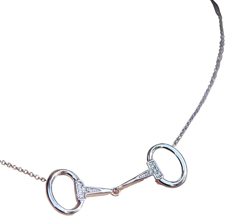 Jumping Horse Necklace, Sterling Silver Horse Themed Necklace, Equestrian Necklace, Necklace in B... | Amazon (US)
