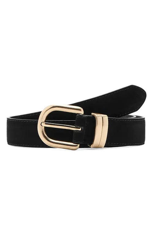 MANGO Suede Belt in Black at Nordstrom, Size Small | Nordstrom