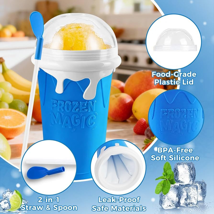 FANS-ONE 500ML Slushie Cup, DIY Magic Slushy Maker Cup, Cool Stuff Things Gadgets for Juices Milk... | Amazon (US)