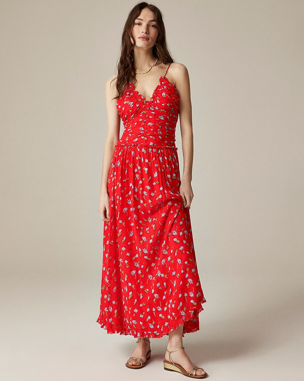 Collection ruched chiffon dress | J. Crew US