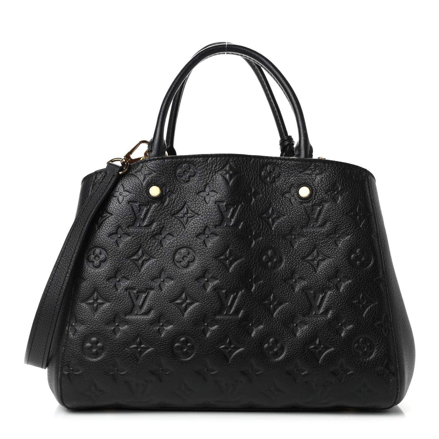 Louis Vuitton Montaigne Handbag Monogram Empreinte Leather MM Black | Walmart (US)