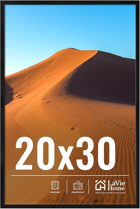 20x30 Picture Frame for Wall Display, 20x30 Black Picture Frame with HD Plexiglas, 20 x 30 Poster... | Amazon (US)