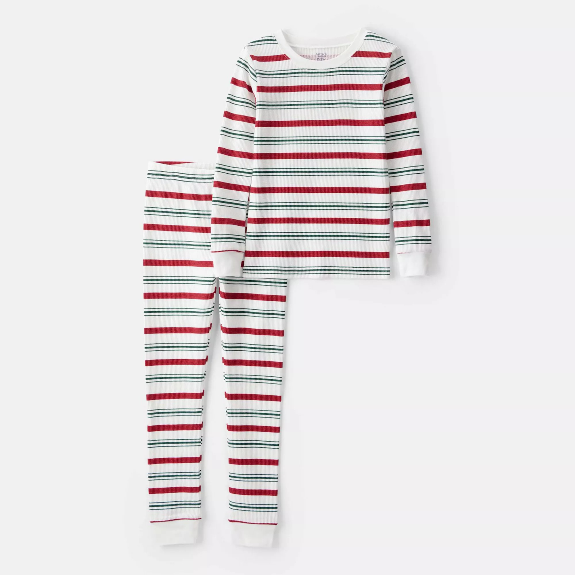 Kids 4-14 Carter's Striped Holiday 2-pc. Pajama Top & Pajama Bottoms Set | Kohl's
