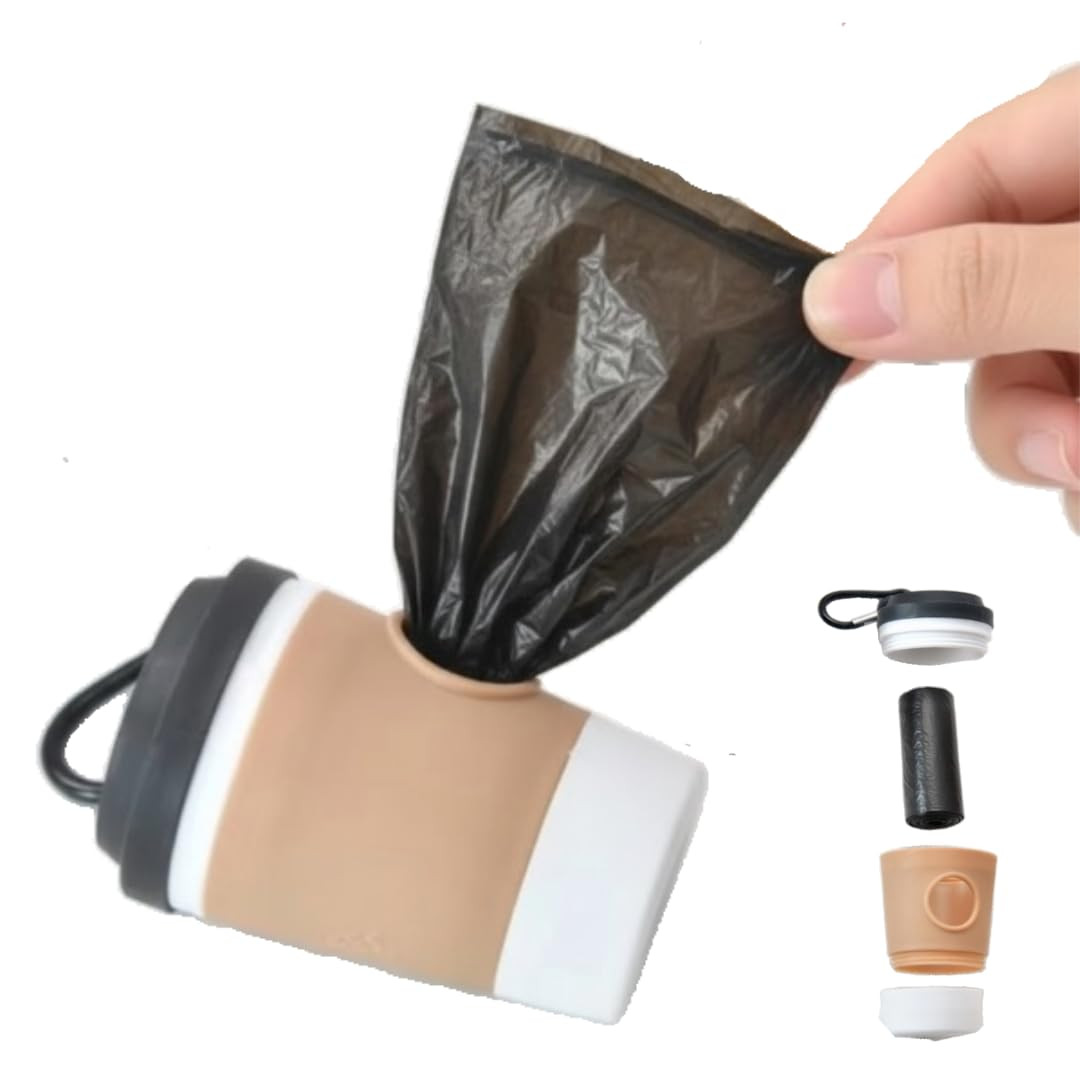Stylish Coffee Cup Dog Poop Bag Dispenser for Leash Quick Pull & Easy Clip, Lightweight, Free 1 R... | Amazon (US)