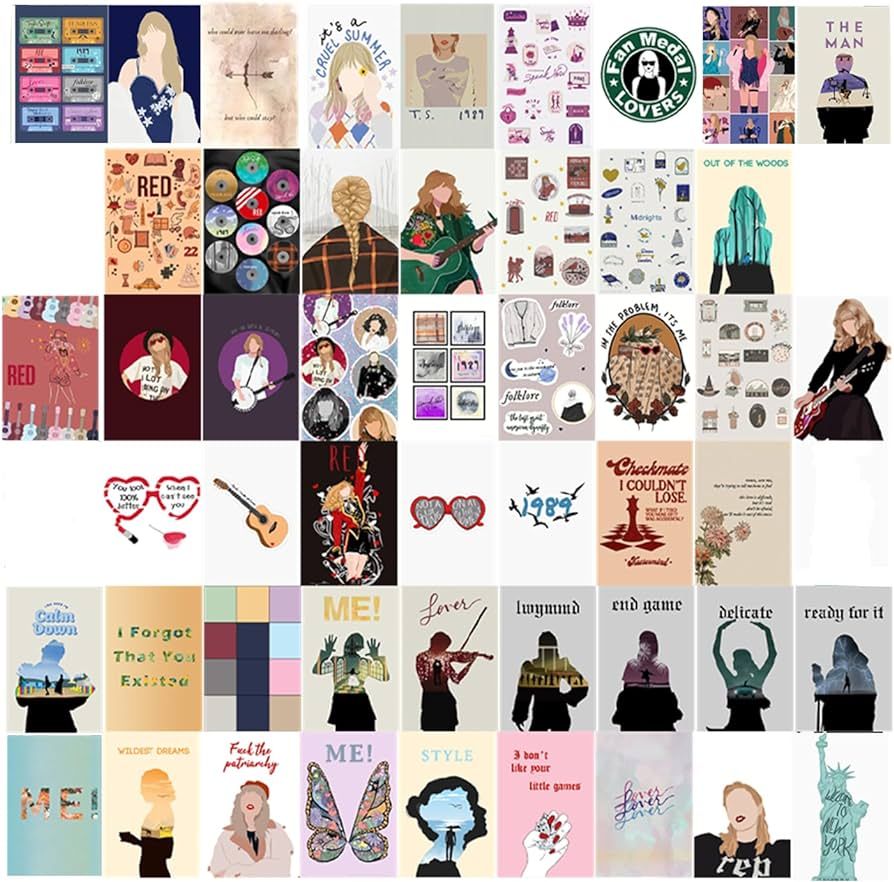 Poster for Walls Paper Aesthetic Poster, Gifts Decorations for Swiftie, Stars Wall Collage Kit 50... | Amazon (US)