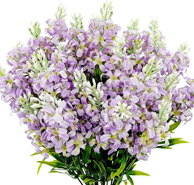 5PCS Artificial Lilac Flowers Fake Silk Flower Faux Plastic Plant Floral Arrangement for Home Ind... | Amazon (US)