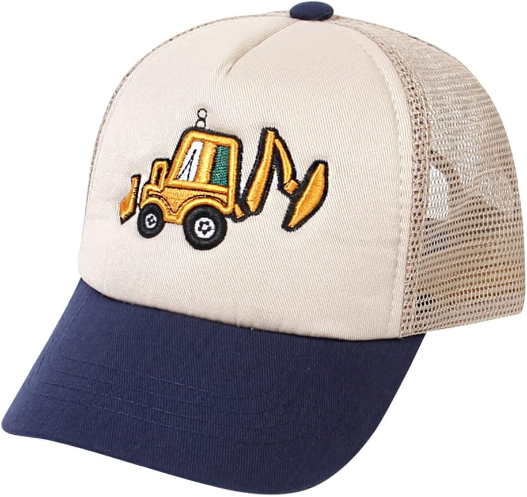 Cute Embroidery Excavator Kids Baseball Cap Adjustable Cotton Washed Vintage Cowboy Hat for Boys ... | Amazon (CA)