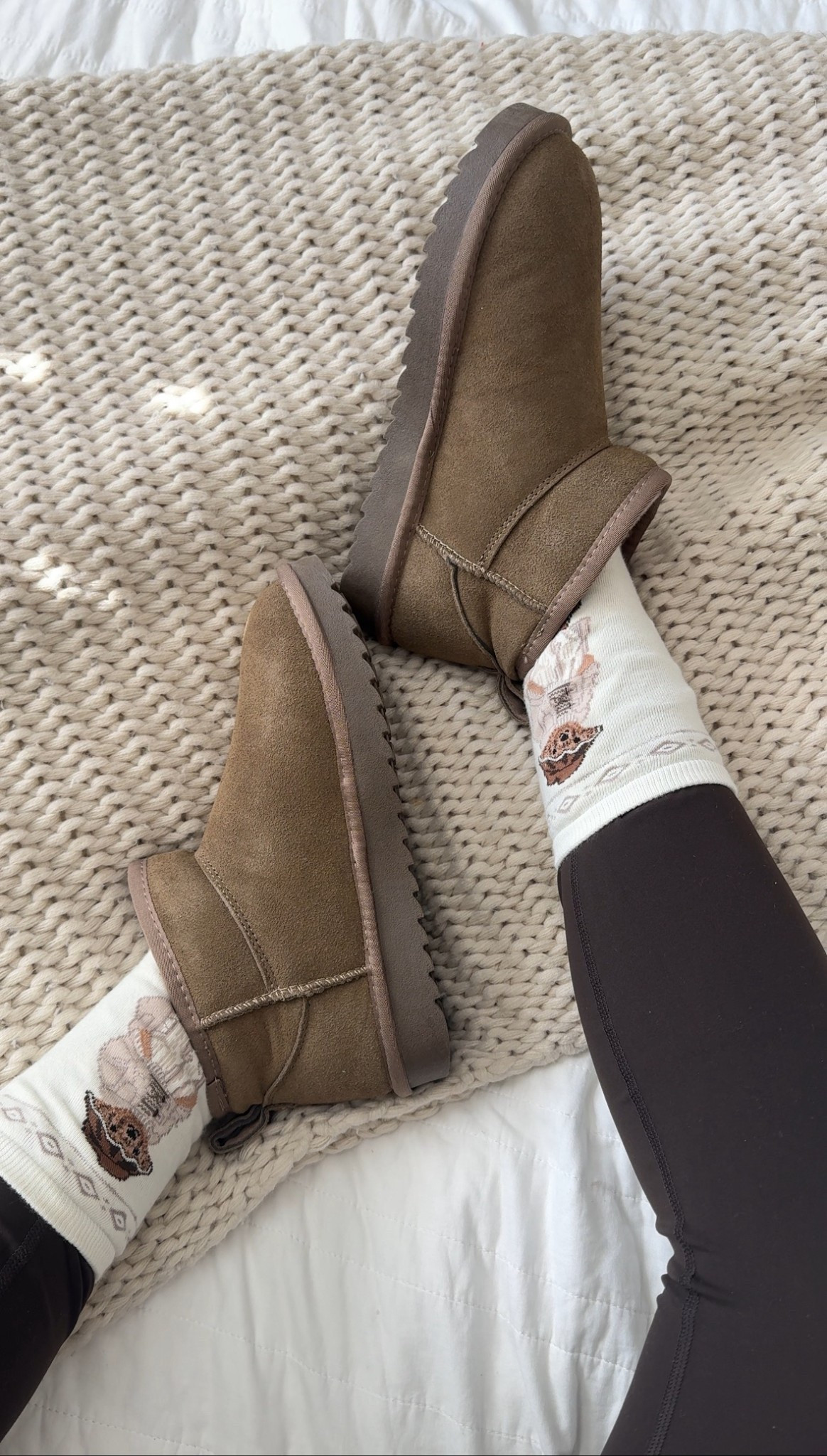 The cozy boot in this mushroom color and teddy socks 

#LTKFindsUnder50