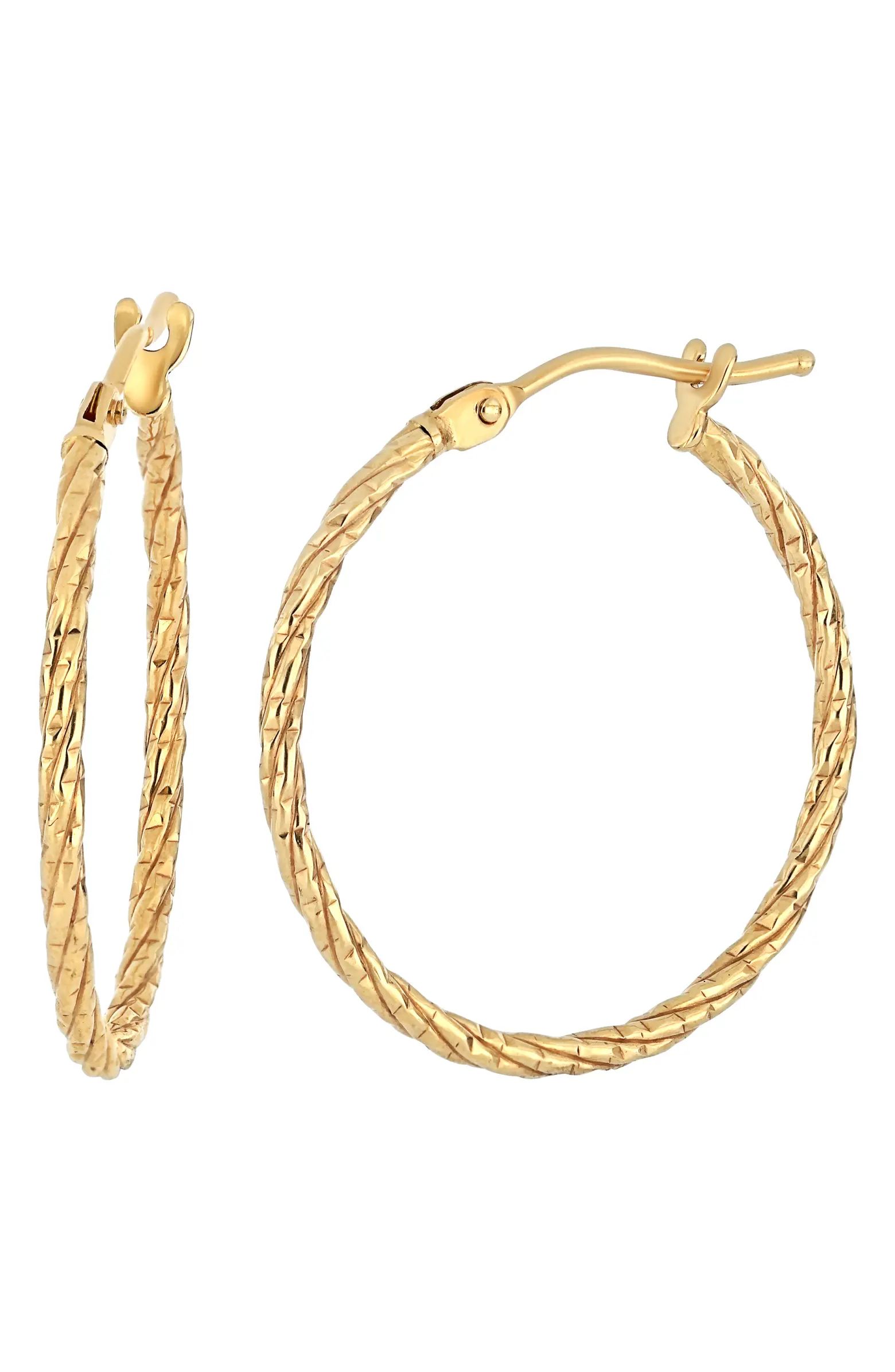Bony Levy Thin Twisted 14K Gold Hoop Earrings | Nordstrom | Nordstrom