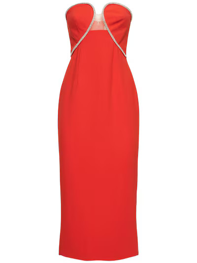 Embellished crepe bandeau midi dress | Luisaviaroma