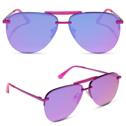 DIFF Tahoe Aviator Sunglasses for Women UV400, Pink Rush | Amazon (US)