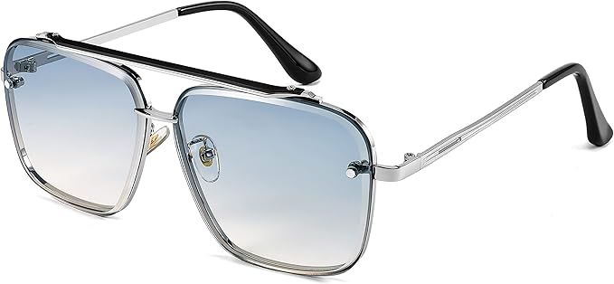 FEISEDY Sunglasses, Fashion Square Pilot Sunglasses, Vintage Metal Gradient Glasses for Men and W... | Amazon (US)