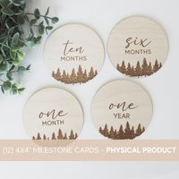 Baby Monthly Milestones Wood, Baby Photo Prop Woodland, Newborn Photography, By The Month Milestone  | Etsy (US)