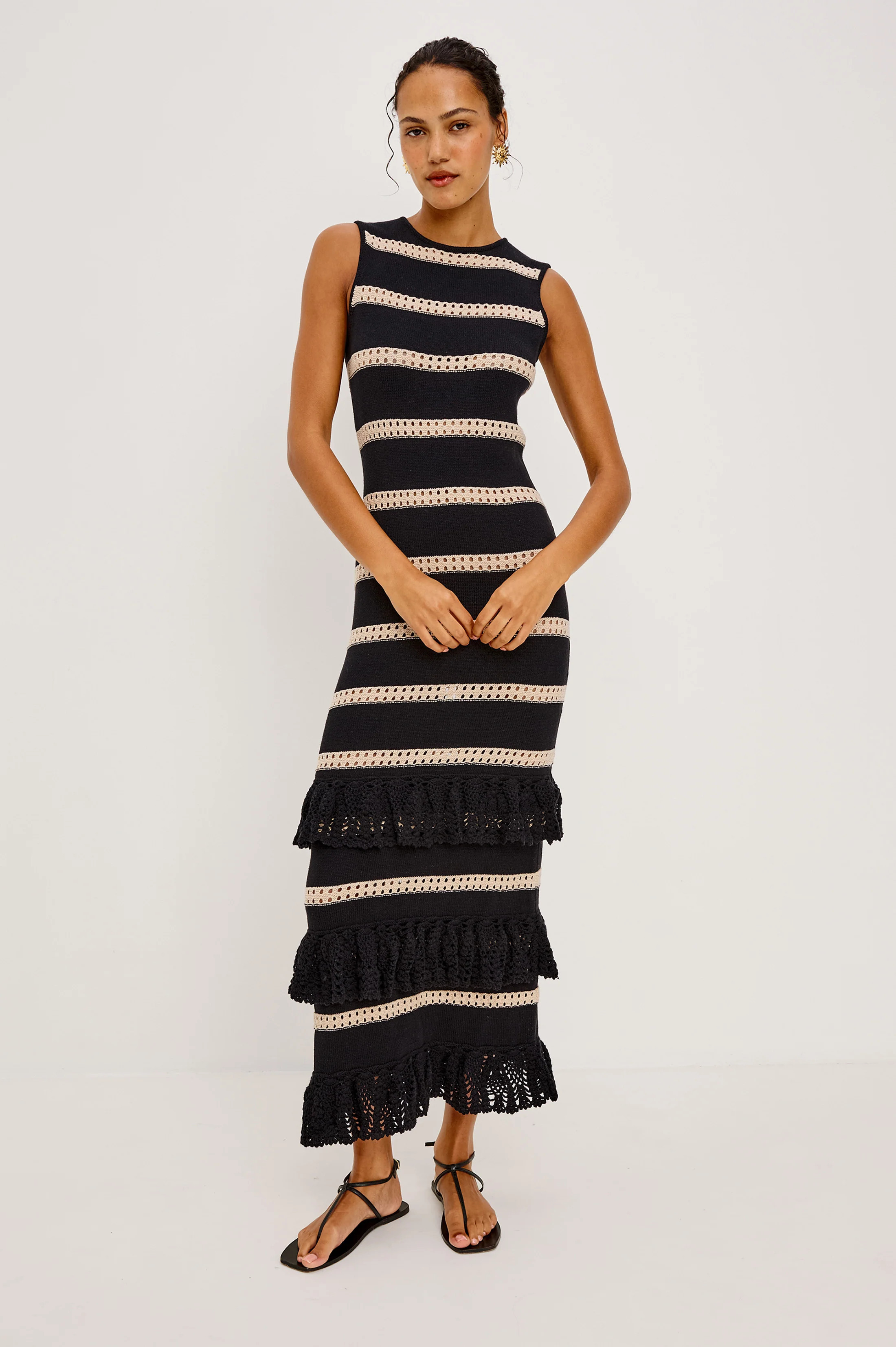 ANA DRESS - BLACK OAT STRIPE | Rails