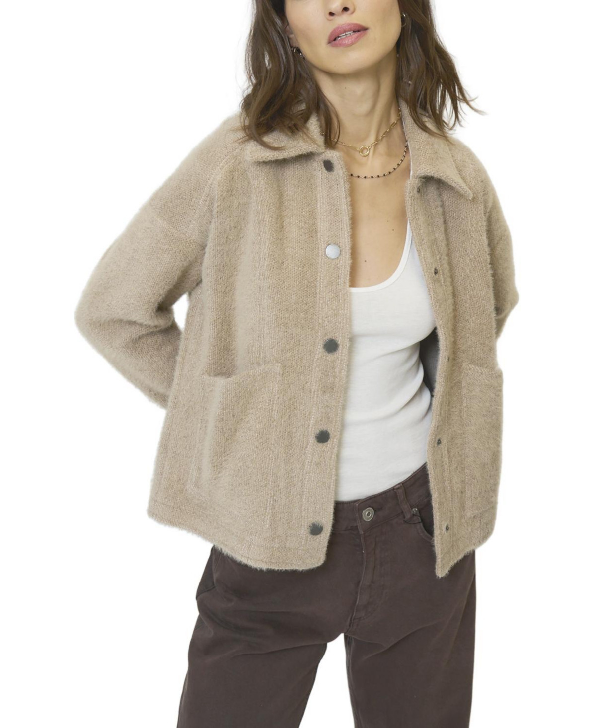 Central Park West Women's Billie Cropped Barn Jacket - Camel | Macy's