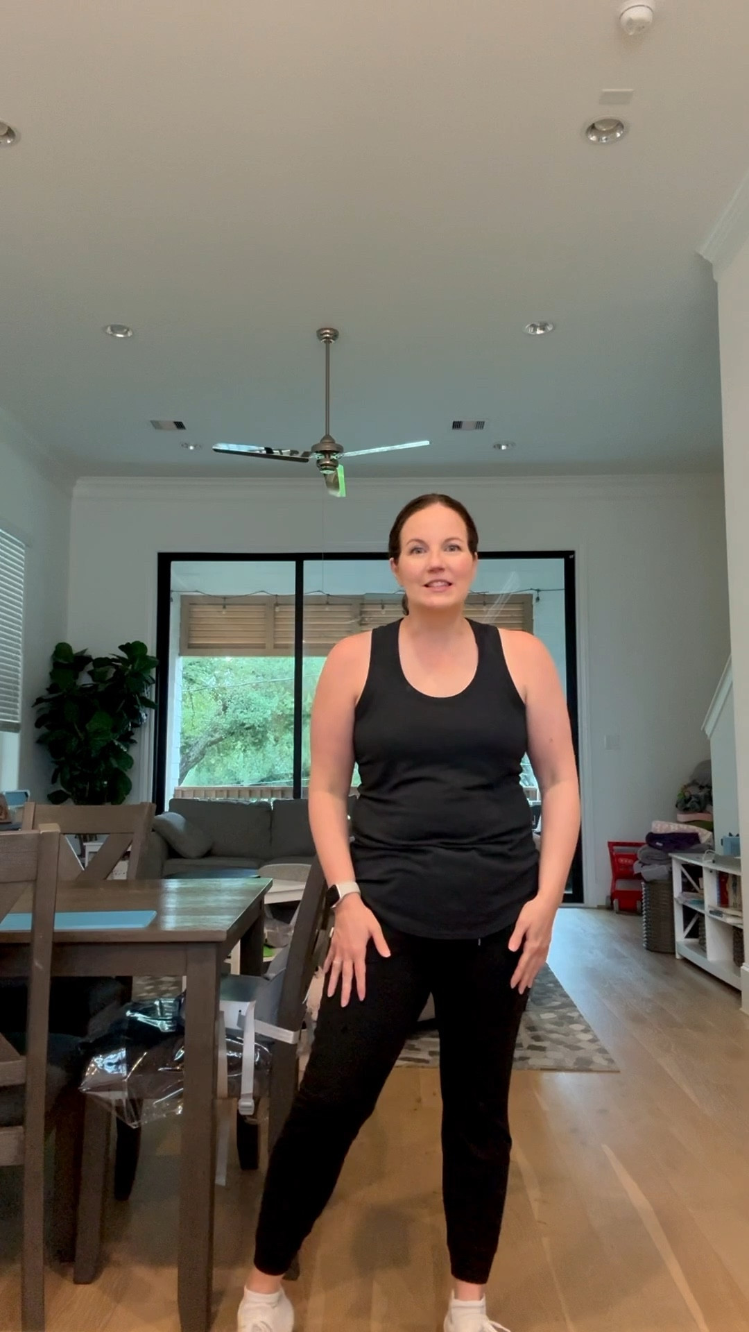 Today’s mom on the go outfit for a quick The Sculpt Society workout and running errands. These black jogger pants are the perfect mix of comfy loungewear and elevated athleisure, easy to dress up or down. Paired with a dark gray workout tank and white slip on sneakers for a clean, effortless look. This is my go to spring athleisure outfit for busy days, post workout errands, and everyday mom style. 


#LTKPetite #LTKOver40 #LTKActive