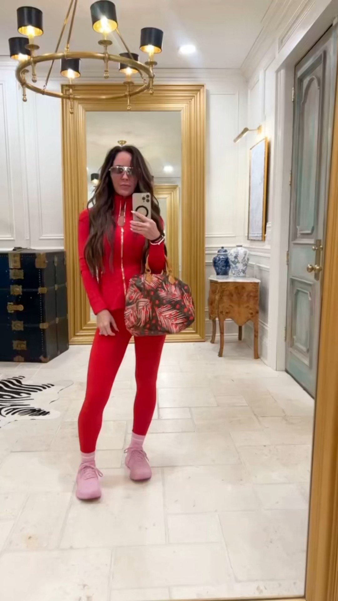 Wearing size XS in the jacket and leggings and size medium in bra 

#LTKootd #LTKActive #LTKfitnessgoals