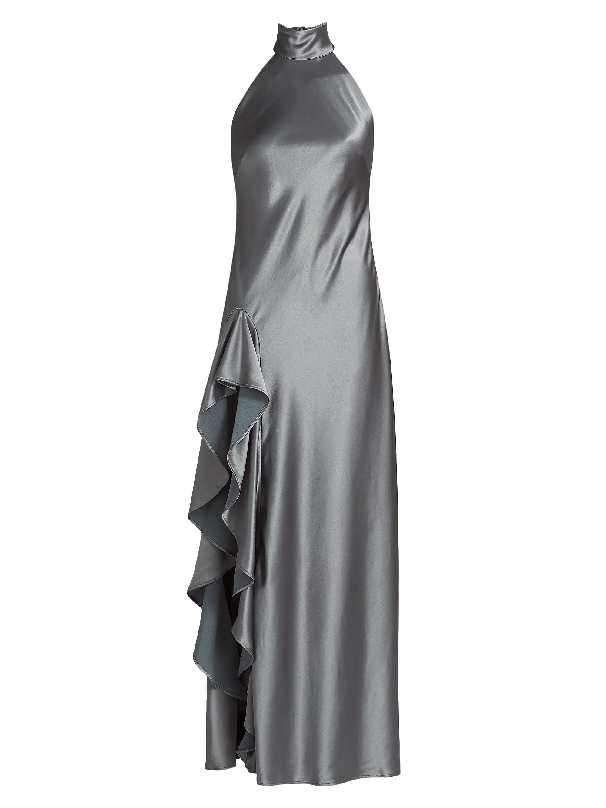 Satin Halter Draped Maxi Dress | Saks Fifth Avenue