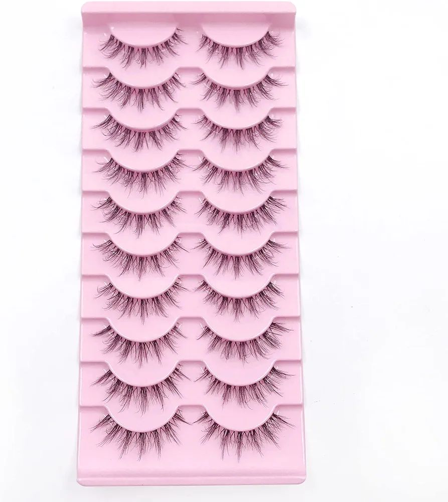 IFLOVEDEKD "Sassy" Style 10 Pairs Clear Band Fake Eyelashes Fluffy Eye Lashes Natural Look Soft Mink | Amazon (US)