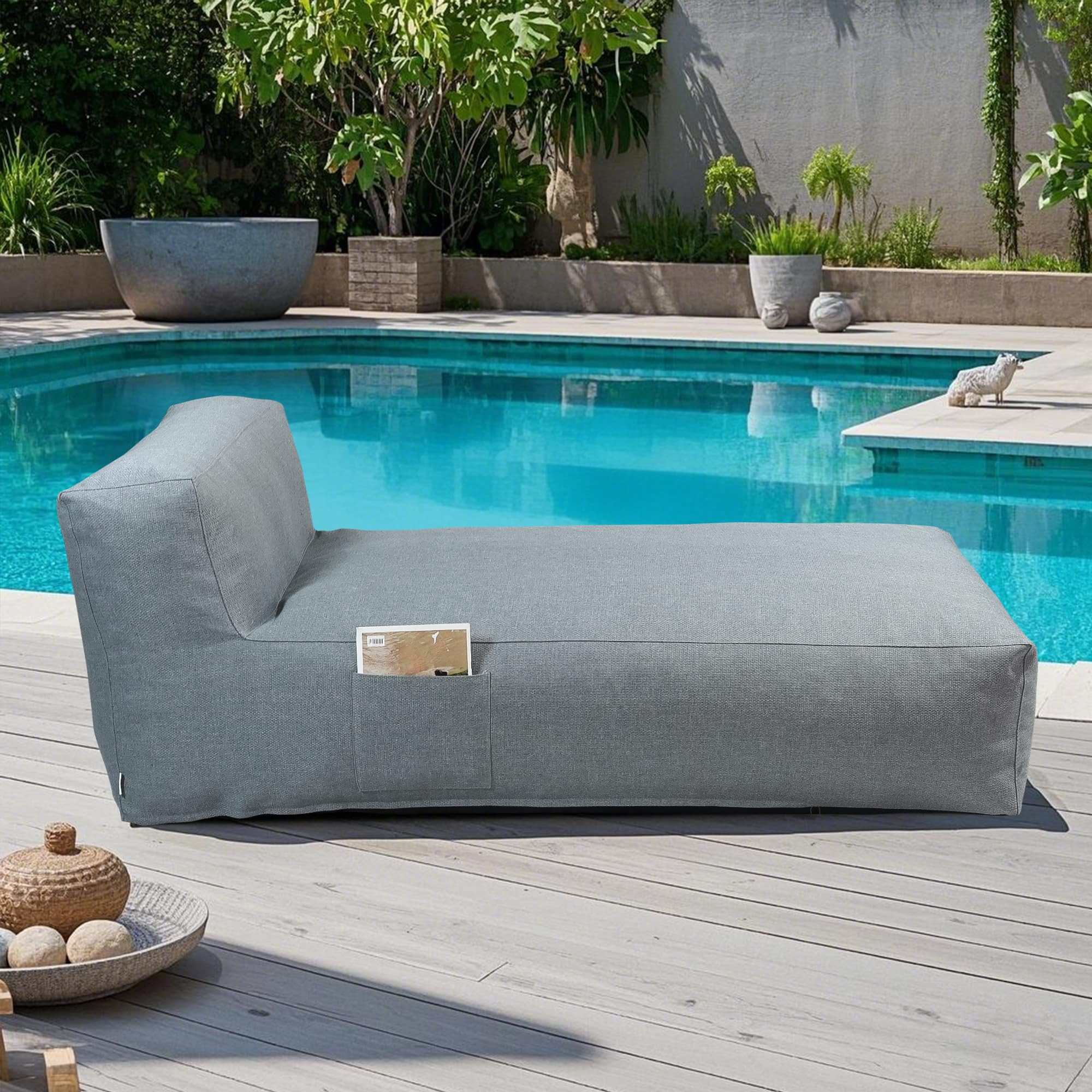 Outdoor Bean Bag Bed Lounger Chair for Pool, Comfy Foam Lazy Patio Sofa Furniture, Water-Resistan... | Amazon (US)