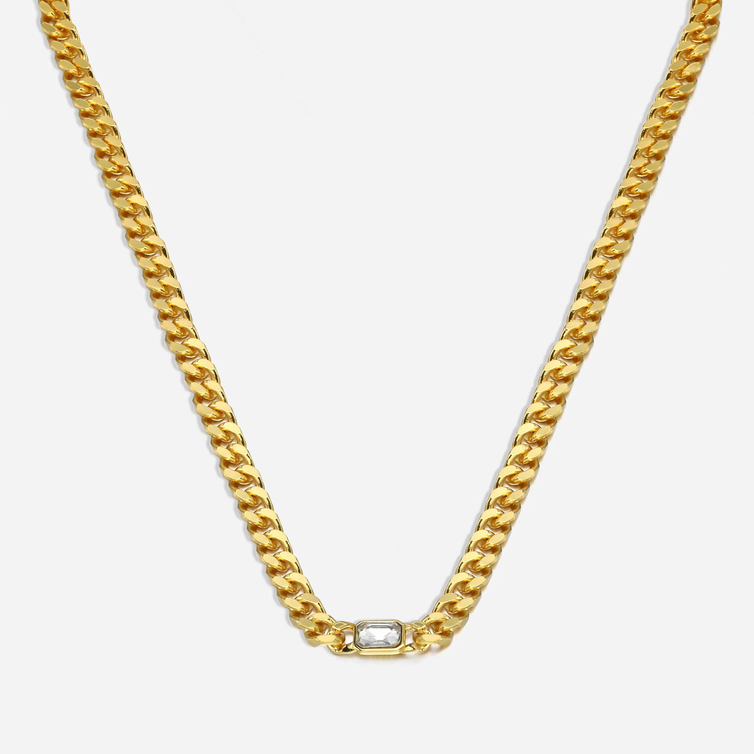 Rosemary Crystal Curb Chain Necklace | Victoria Emerson