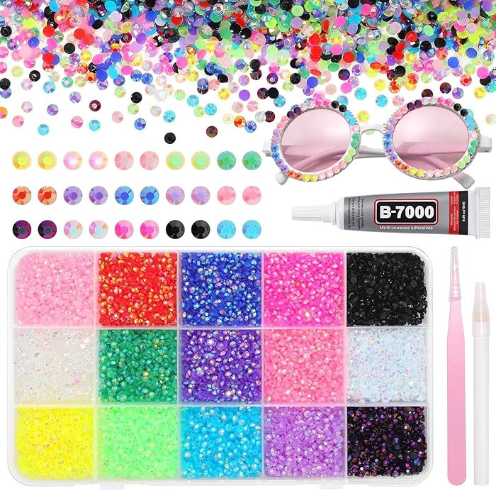 16000Pcs Color Rhinestones for Bedazzling Kit, 3mm Mix Sizes Jelly Resin Gems, Gems Bedazzling fo... | Amazon (US)