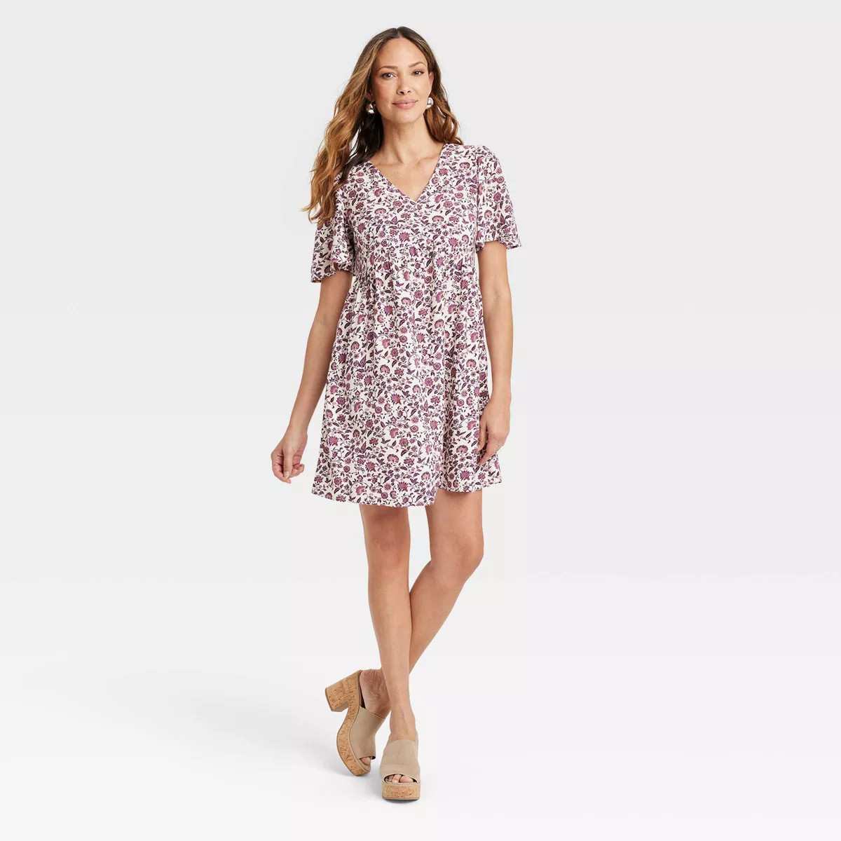 Women's Flutter Short Sleeve A-Line Dress - Knox Rose™ | Target