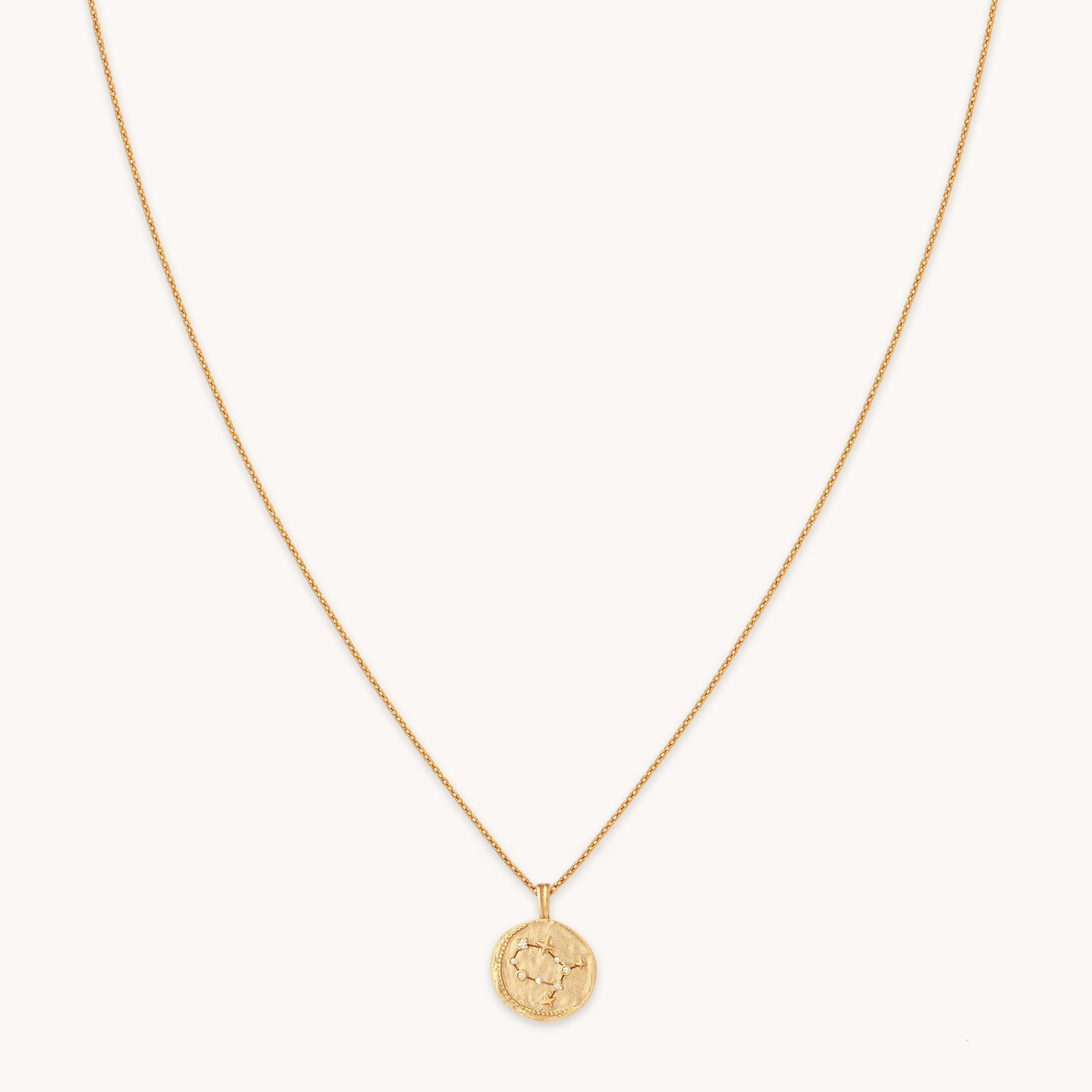 Gemini Zodiac Pendant Necklace in Gold | Astrid & Miyu UK