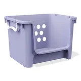 Mainstays Kids Large Purple Stackable Plastic Open-Front Toy Storage Basket with Handles | Walmart (US)