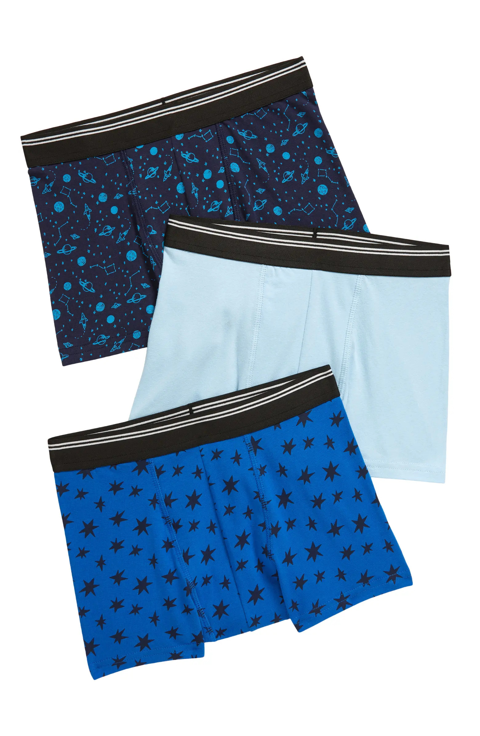 Kids' Assorted 3-Pack Stretch Cotton Boxer Briefs | Nordstrom