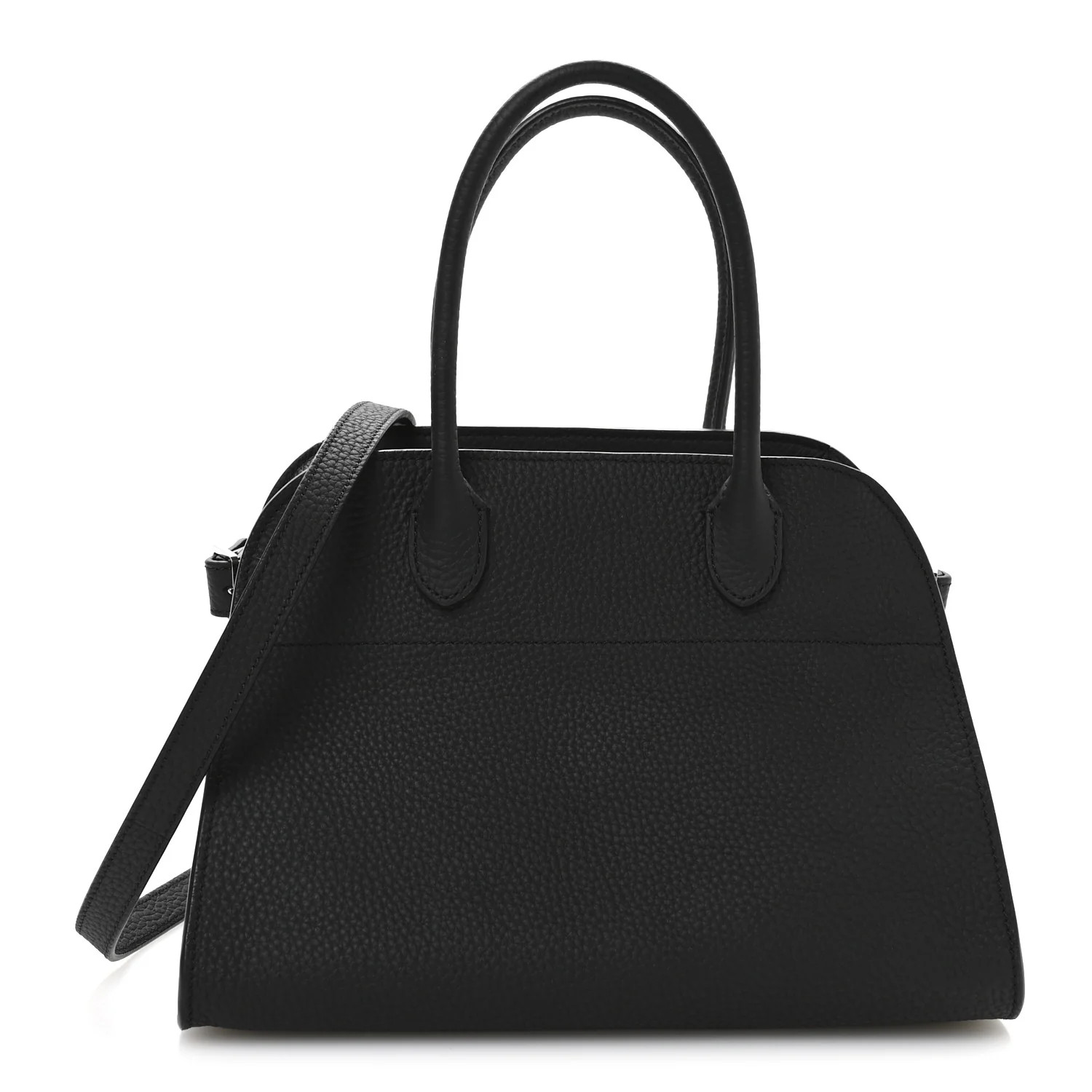 The Row Grained Calfskin Soft Margaux 10 Bag Black 1755034 | FASHIONPHILE (US)