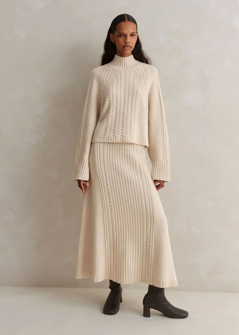 Merino Cashmere Cable Knit Co-ord | ME+EM Global (Excluding US)