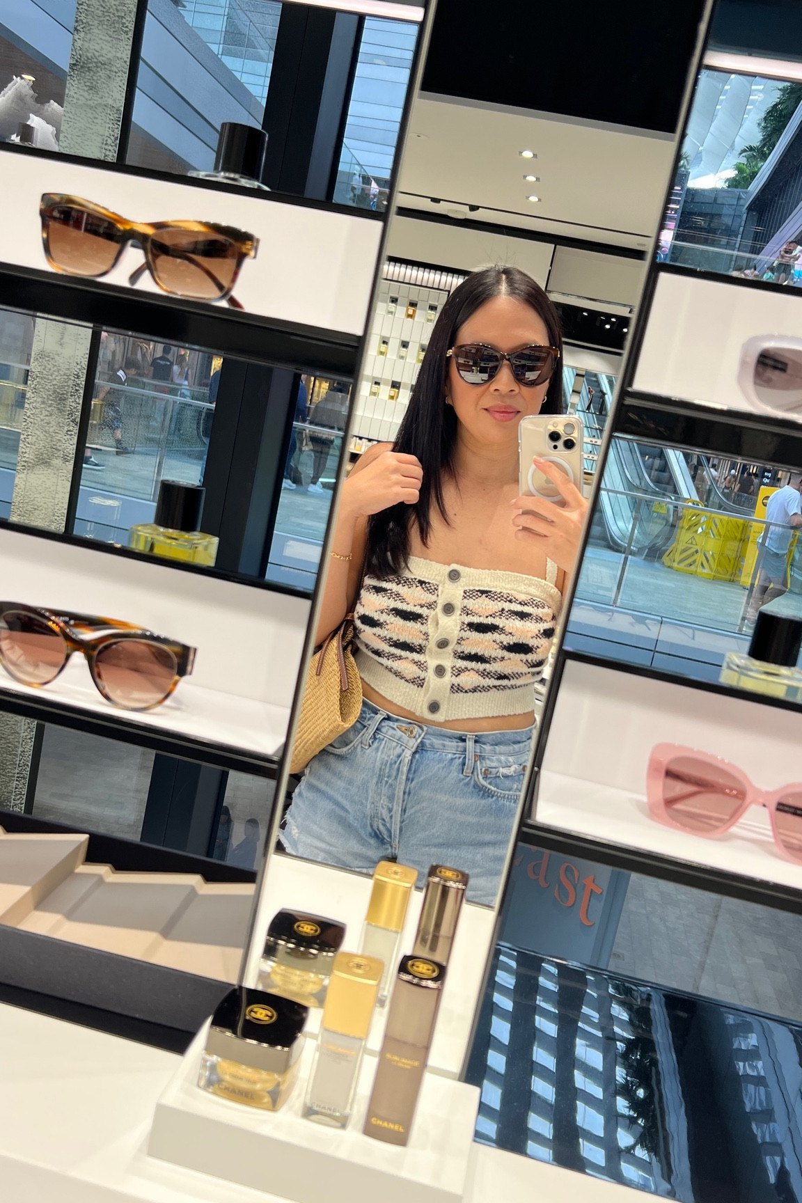 Chanel Pantos Sunglasses try on and outfit details linked