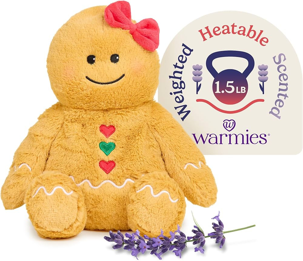 warmies Microwavable & Weighted Stuffed Animals, Gingerbread Girl - Heated Stuffed Animal Plushie... | Amazon (US)