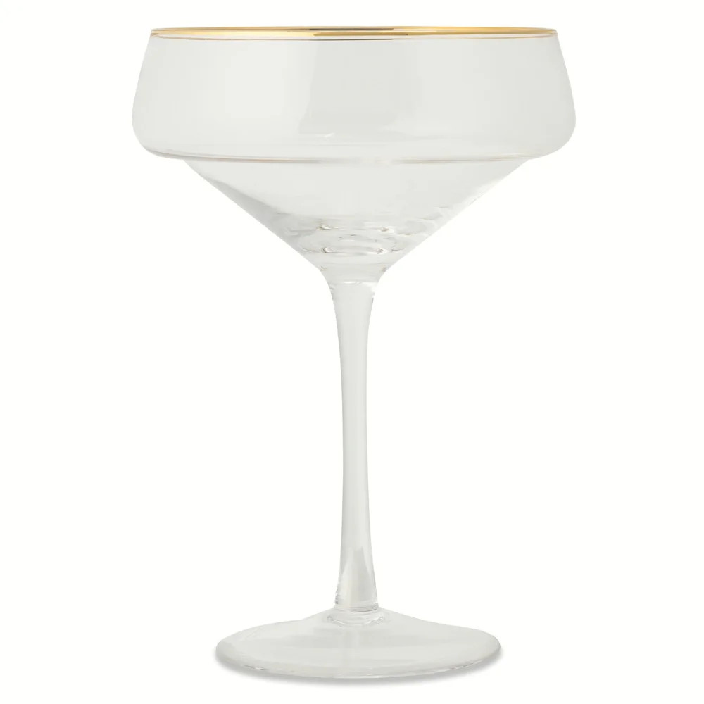 Thyme & Table 14 fl oz Coupe Cocktail Glass with Gold Rim | Walmart (US)