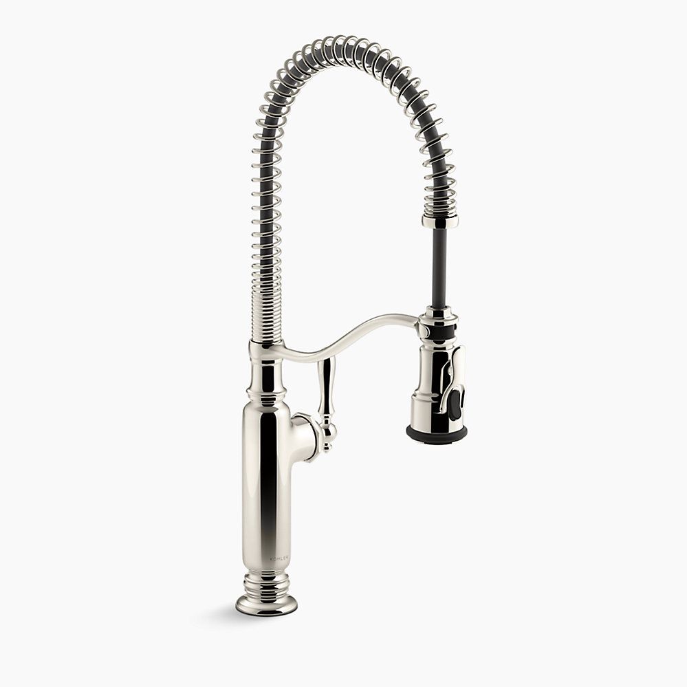 Semi-professional kitchen sink faucet with three-function sprayhead | Kohler