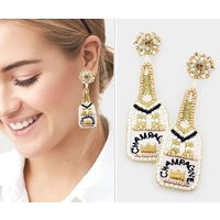 Champagne Earrings New Year's Eve Earring Year Bridesmaid Gift Bachelorette Party | Etsy (US)