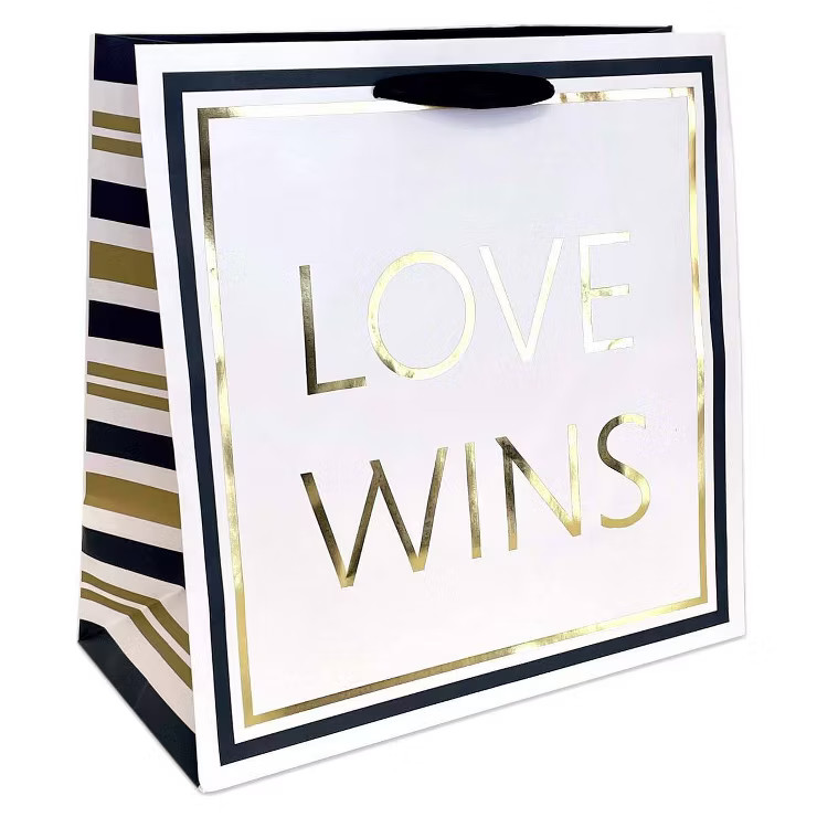 Medium Square 'Love Wins' Gift Bag - Spritz™ | Target
