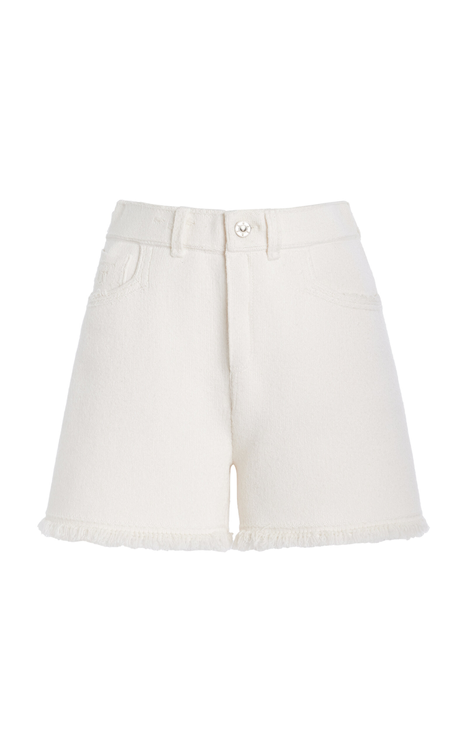Barrie Distressed Denim-Like Cashmere Shorts - Moda Operandi | Moda Operandi (Global)