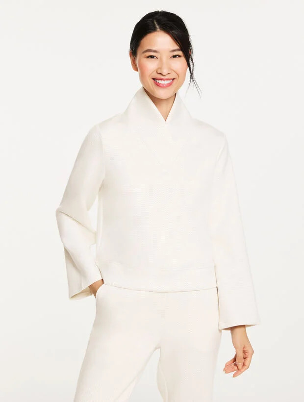 AirKnit Stretch Mesh V-Neck Pullover | Talbots