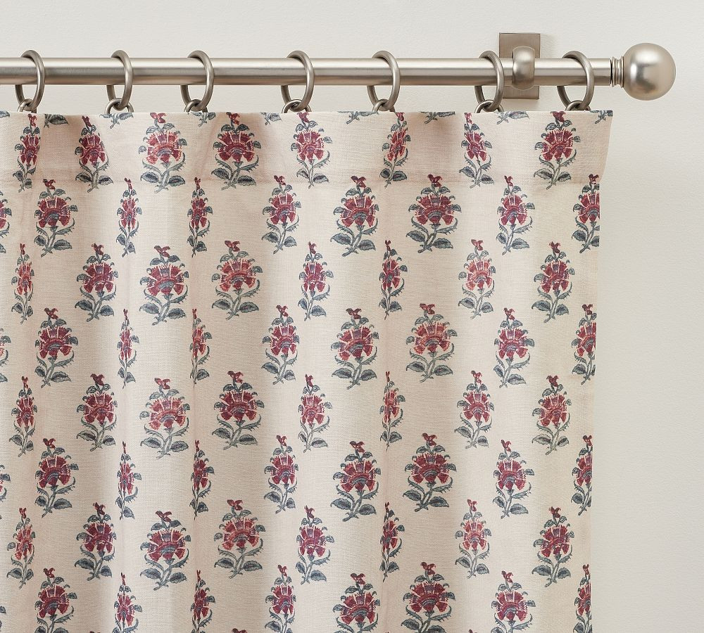 Arnica Bhotah Floral Linen Cotton Curtain | Pottery Barn (US)