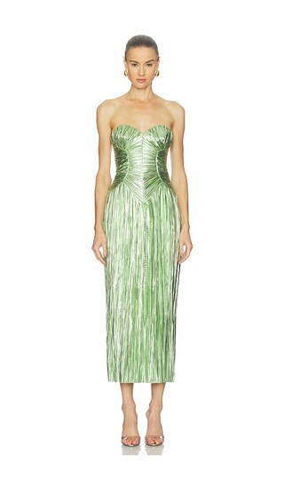 Ashika Gown in Spearmint Metallic | Revolve Clothing (Global)