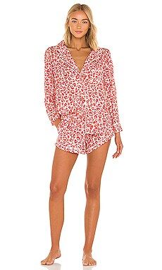 Plush X REVOLVE Long Sleeve Top and Short Pajama Set in Red from Revolve.com | Revolve Clothing (Global)