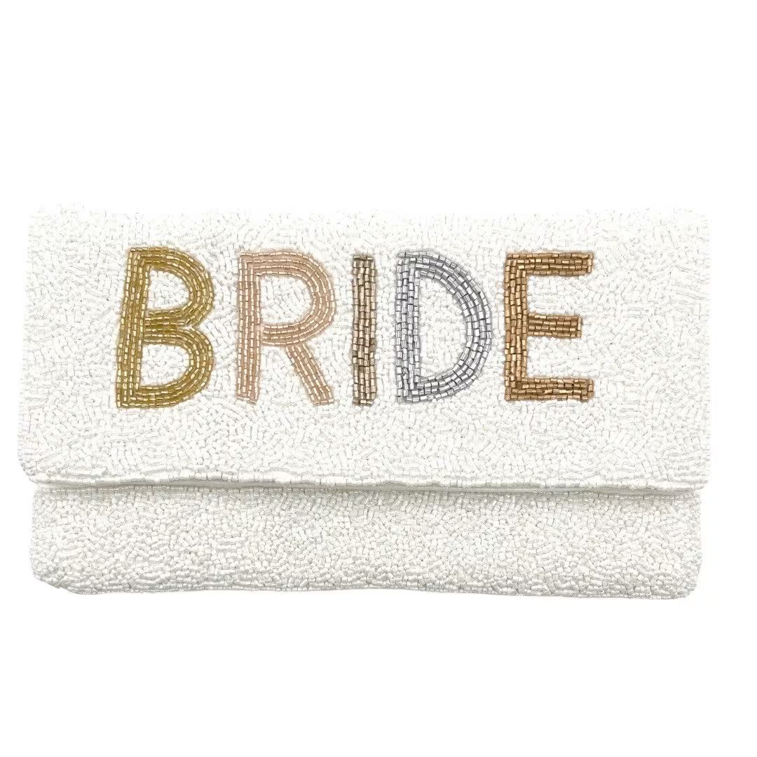 BRIDE Purse Bride Clutch Bag White Beaded Bag for Bridal - Etsy | Etsy (US)