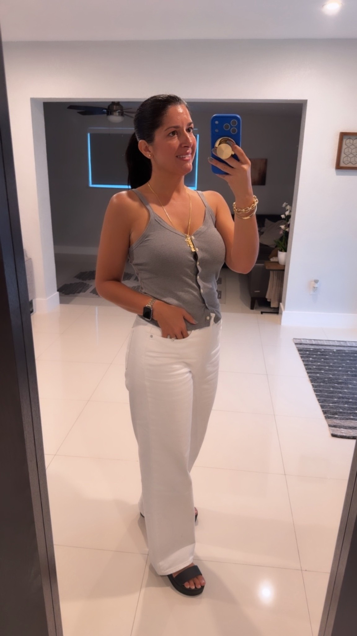 Another favorite cami from Old Navy and the jeans are Old Navy too. Wearing a size M in the cami and size 8 in the jeans. And these Crocs are perfect for rainy summer afternoons. 

#ootd #summerstyle #oldnavyfashion

#LTKootd #LTKOver40