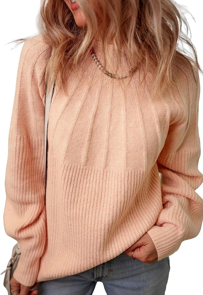 Dokotoo Women‘s Turtleneck Oversized Sweaters Long Sleeve Pullover Knit Mock Neck Tops | Amazon (US)