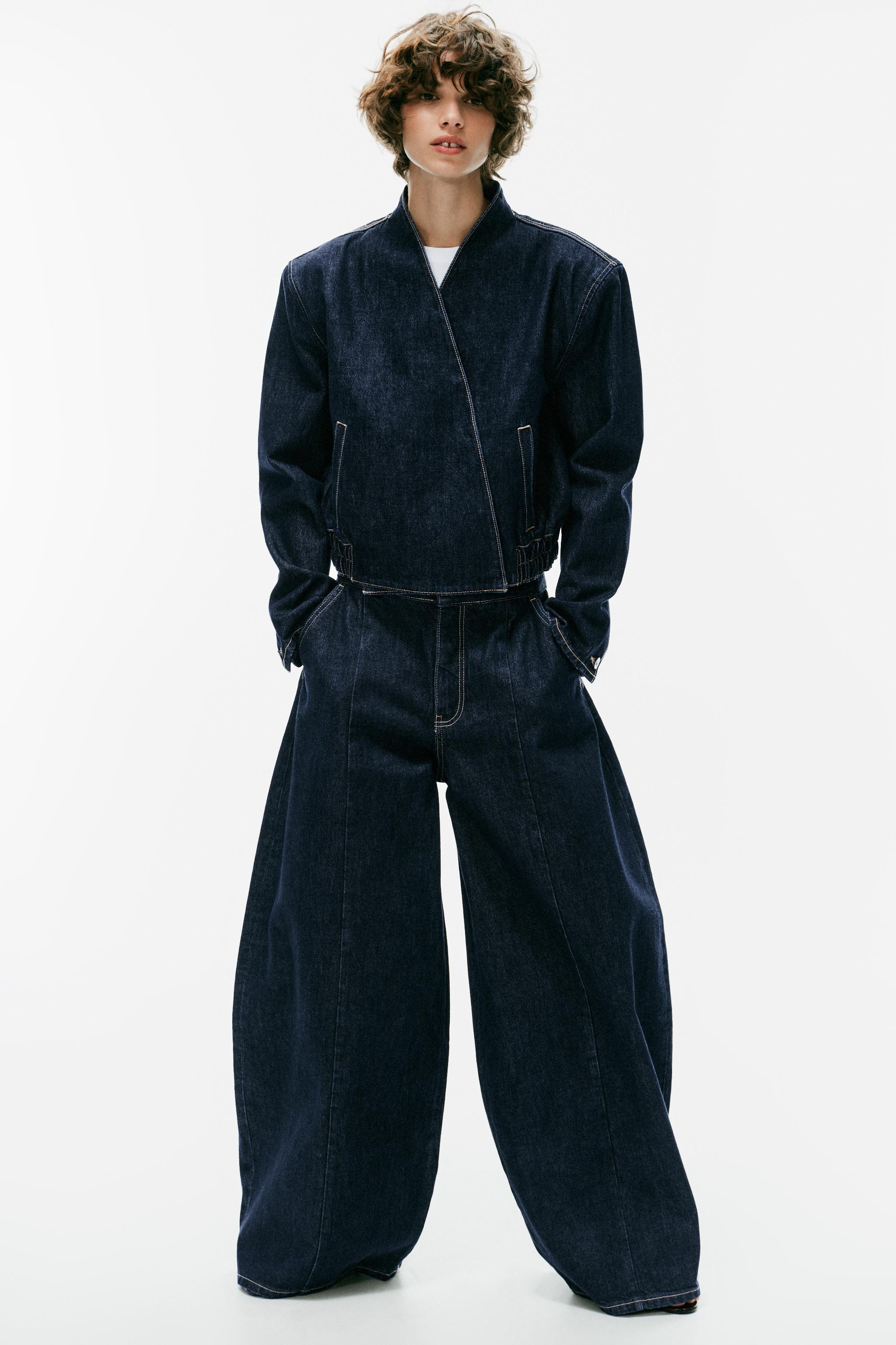TRF DENIM CROSSOVER BOMBER JACKET | Zara US