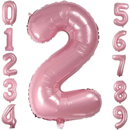 Number 2 Balloon, Light Pink, 40 Inch | Walmart (US)
